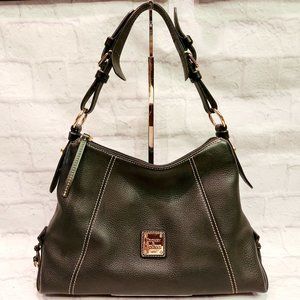 DOONEY & BOURKE Black Pebbled Leather Shoulder Bag
